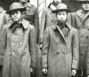 Native Americans - Frank Sanache, right, was one of 27 Meskwaki to enlist in the Army together in January 1941, nearly a year before Pearl Harbor. Eight became code talkers.